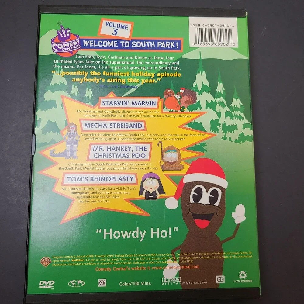 South Park Volume 3 Comedy Central Cartman 1997 DVD Comedy VERY GOOD - Picture 2 of 5